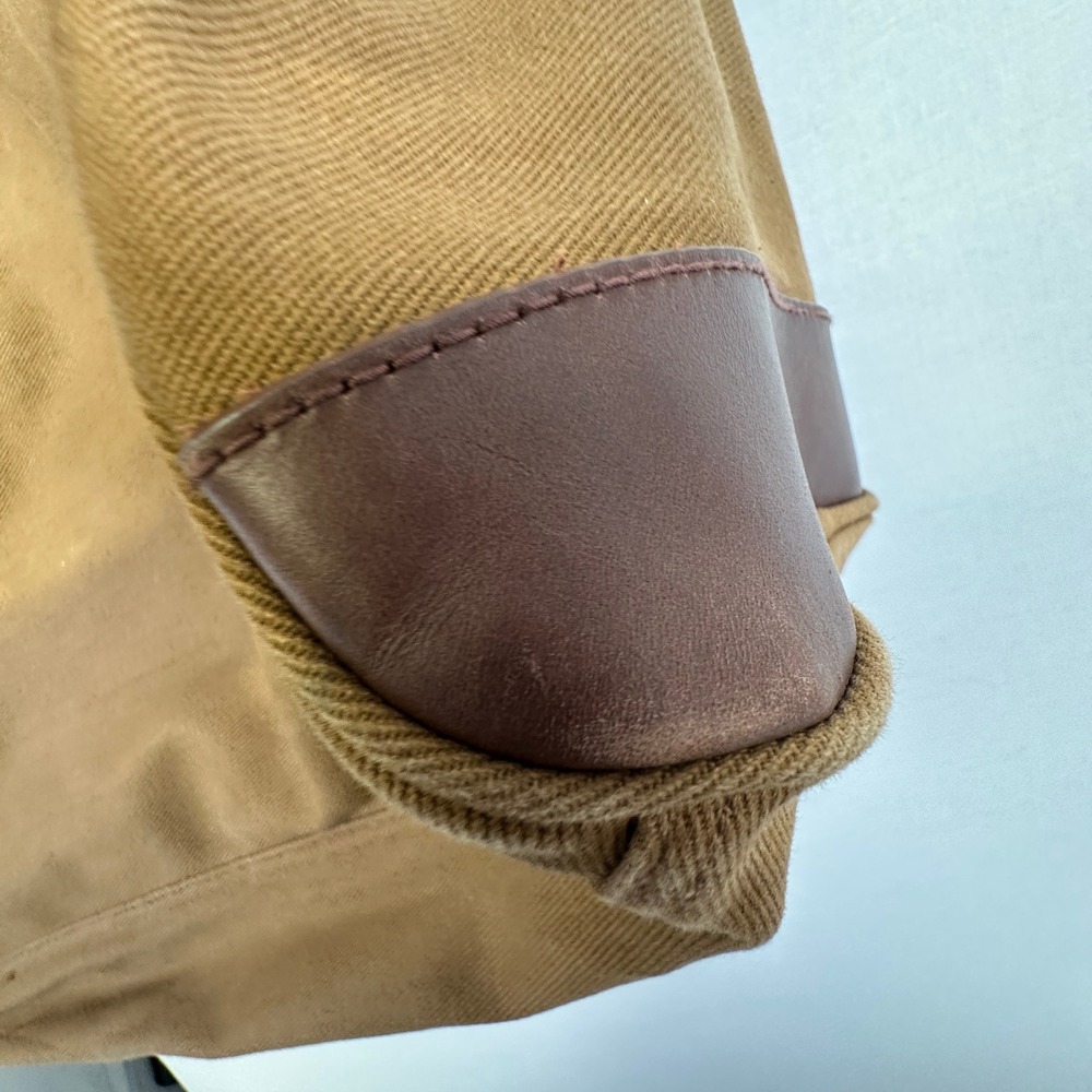 J.Crew Canvas Leather Weekender Duffel Brown Khaki Travel Bag OS - Picture 9 of 16